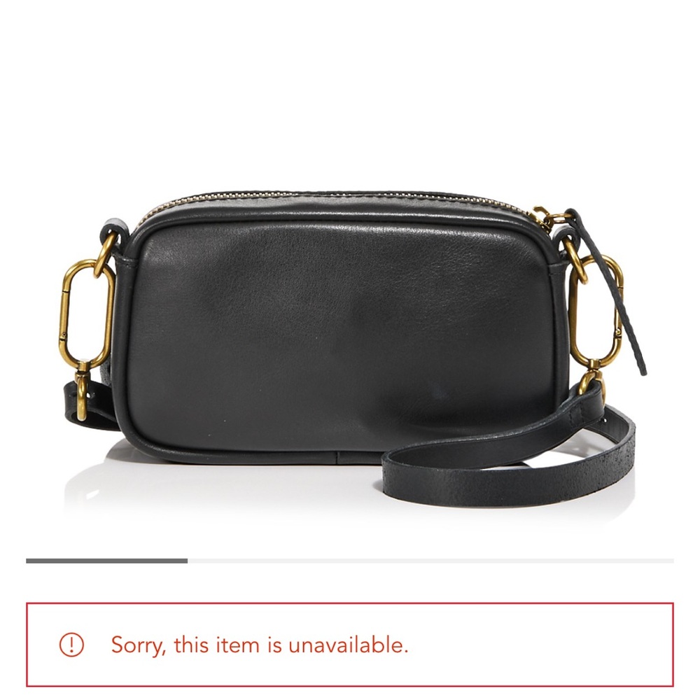 Madewell Black and Gold Crossbody Bag with Adjustable Strap